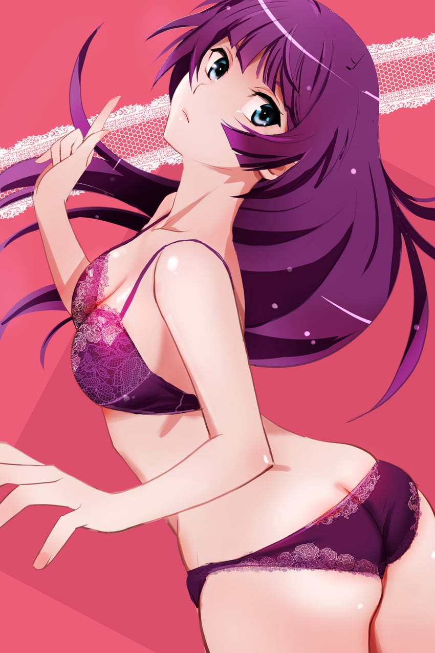 senjougahara hitagi (monogatari and 1 more) drawn by tanaka_yutaka