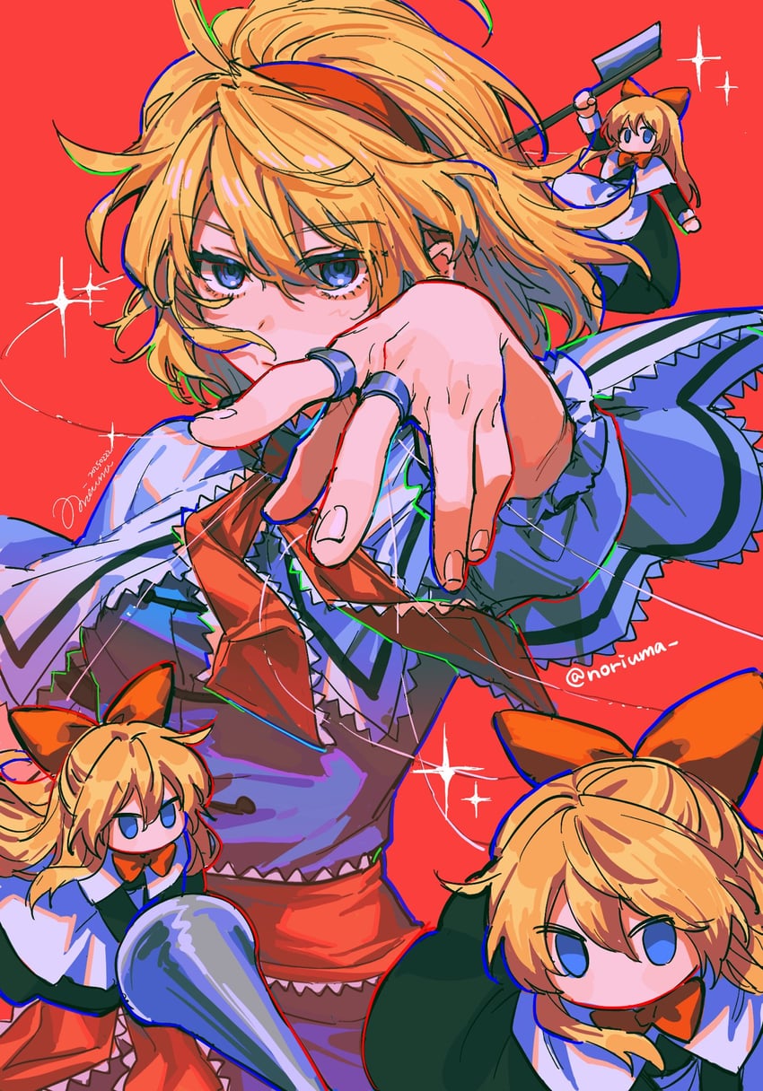 alice margatroid and hourai doll (touhou) drawn by noriuma