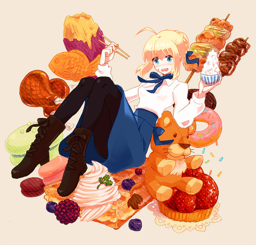 artoria pendragon and saber (fate and 1 more) drawn by mwgi