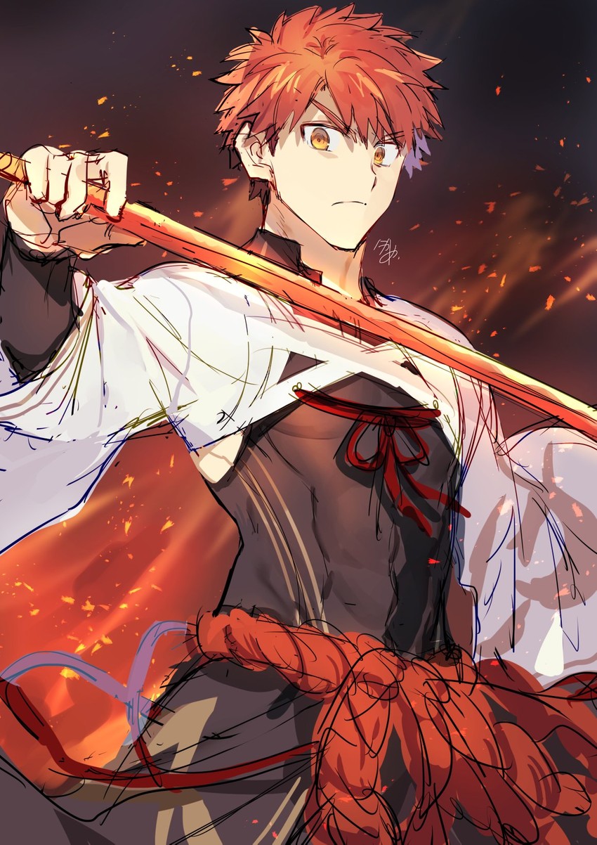emiya shirou and senji muramasa (fate and 1 more) drawn by nikame
