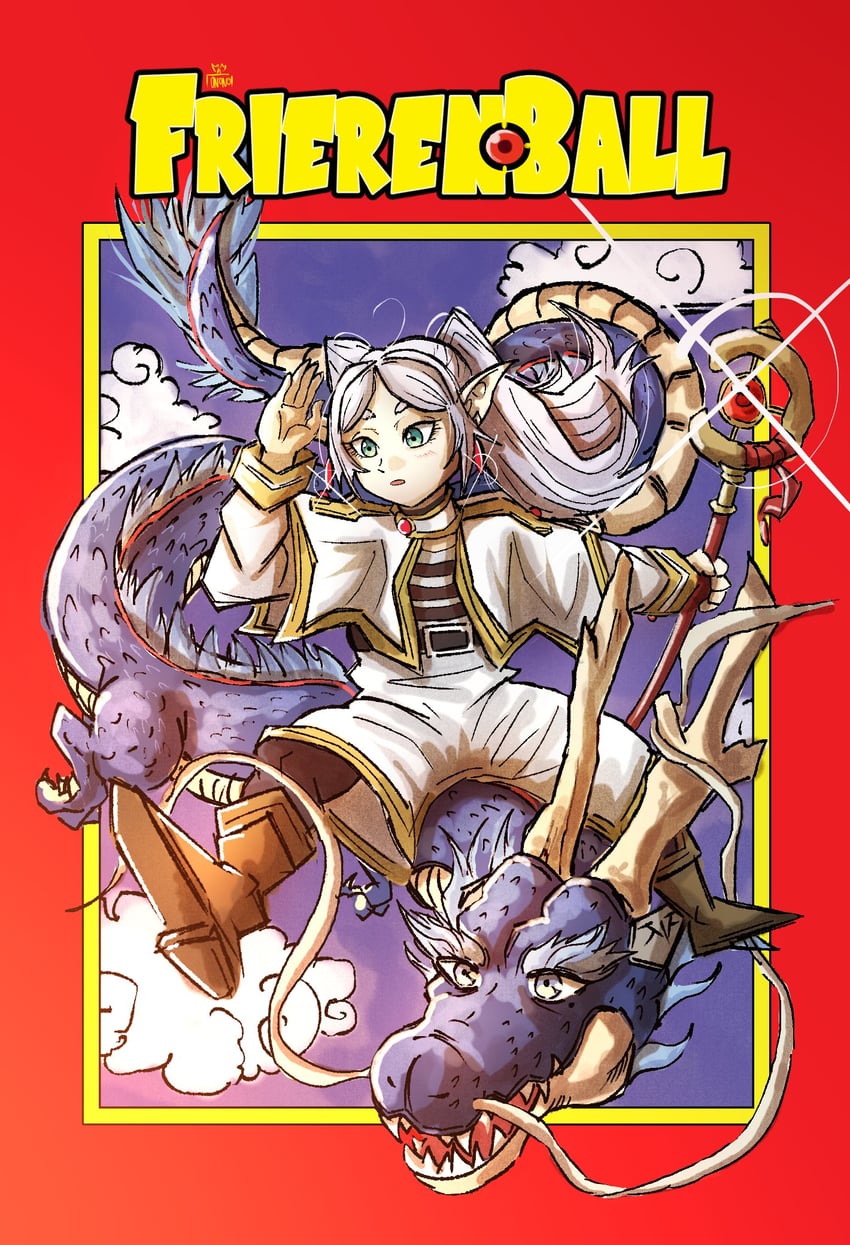 frieren (dragon ball and 1 more) drawn by ononotsu