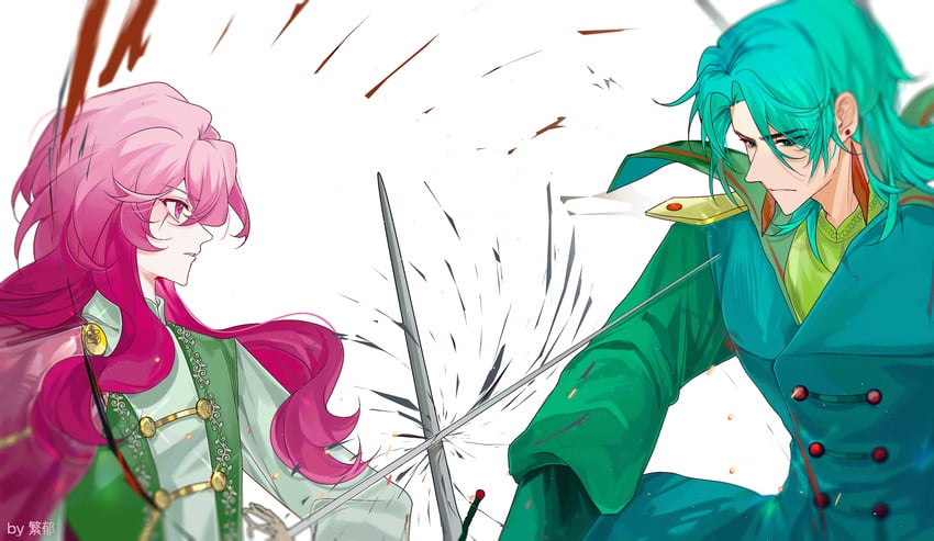 rose swordfighter and agave (plants vs. zombies and 1 more) drawn by siiiiiiiiiii