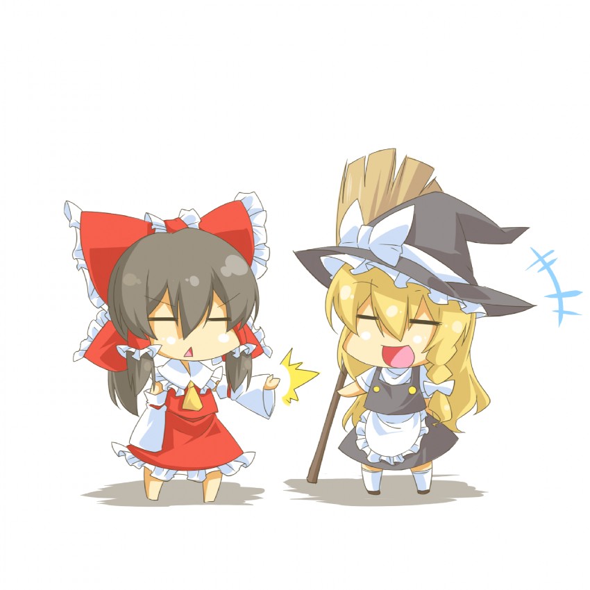 hakurei reimu and kirisame marisa (touhou) drawn by eiri_(eirri)