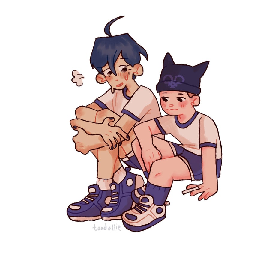saihara shuichi and hoshi ryoma (danganronpa and 1 more) drawn by toadollie