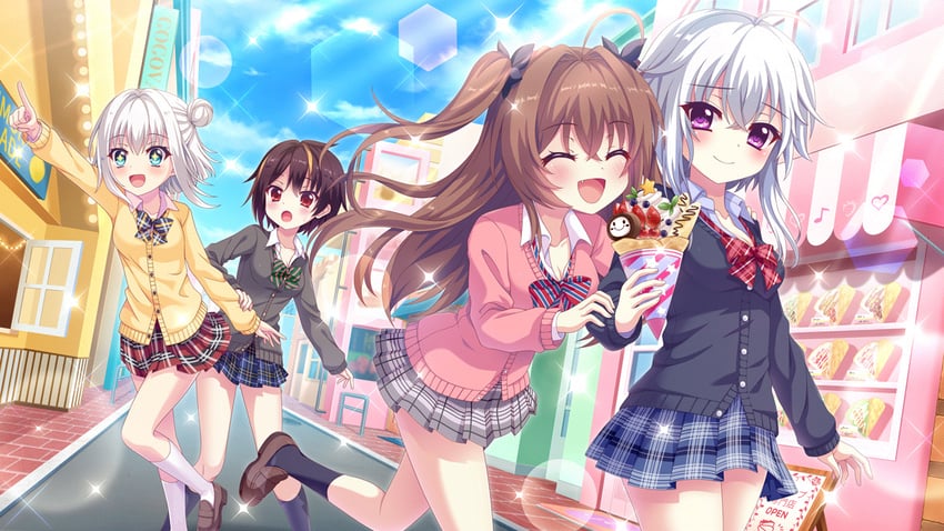 shikimiya aone, nishidate haku, ichijou ruka, and bandou mikuru (re:stage!) drawn by izumi_tsubasu