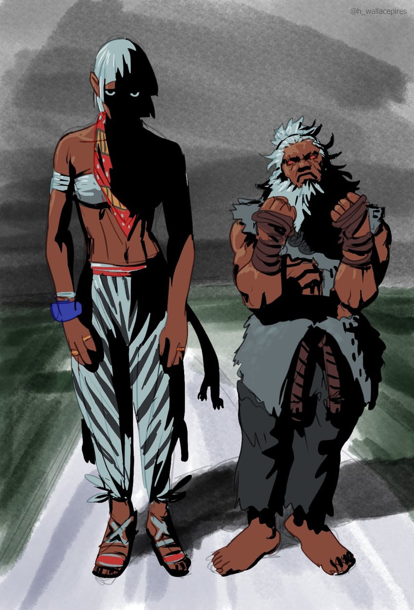 elena and akuma (street fighter and 1 more) drawn by wallace_pires