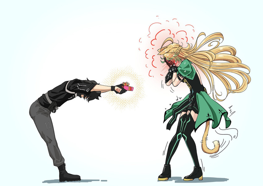 fujimaru ritsuka and atalanta (fate and 1 more) drawn by morino_fukurou