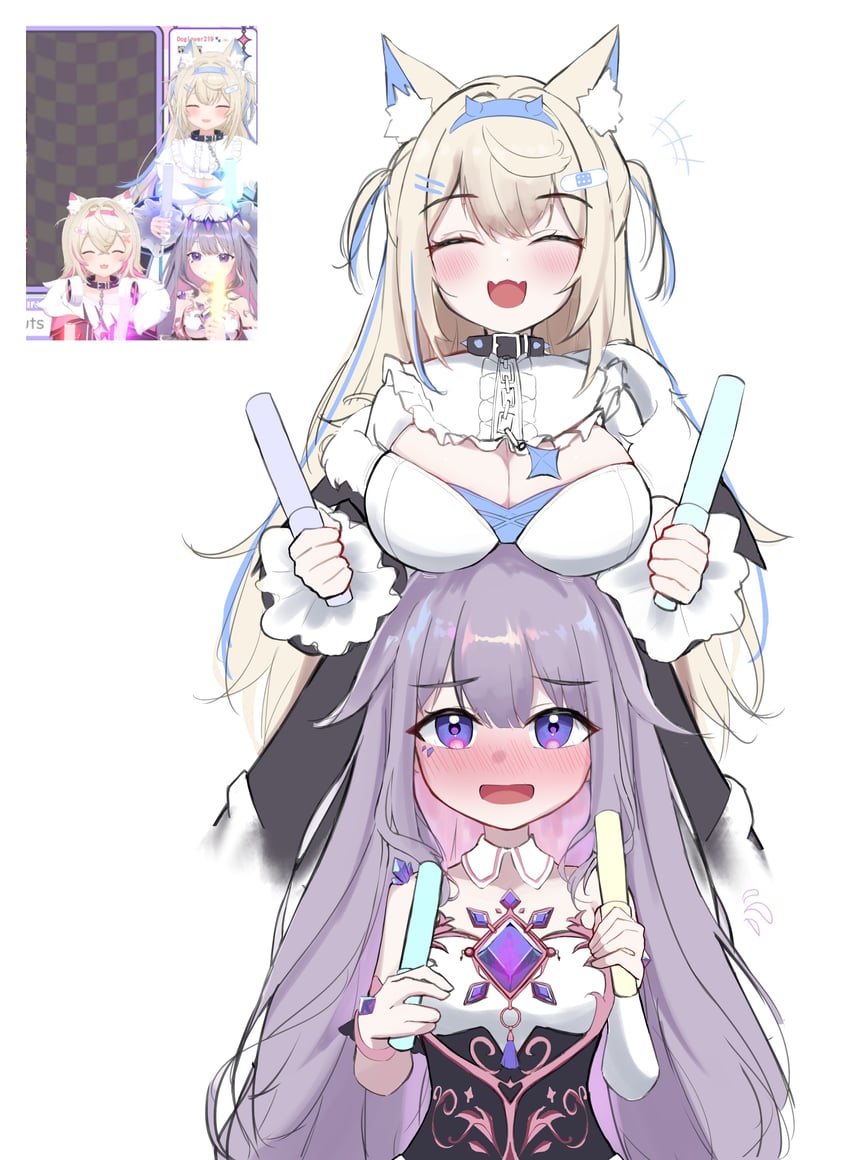 fuwawa abyssgard, mococo abyssgard, and koseki bijou (hololive and 1 more) drawn by miixxc