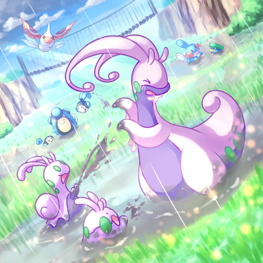 mudkip, goomy, goodra, lotad, tympole, and 3 more (pokemon) drawn by putto