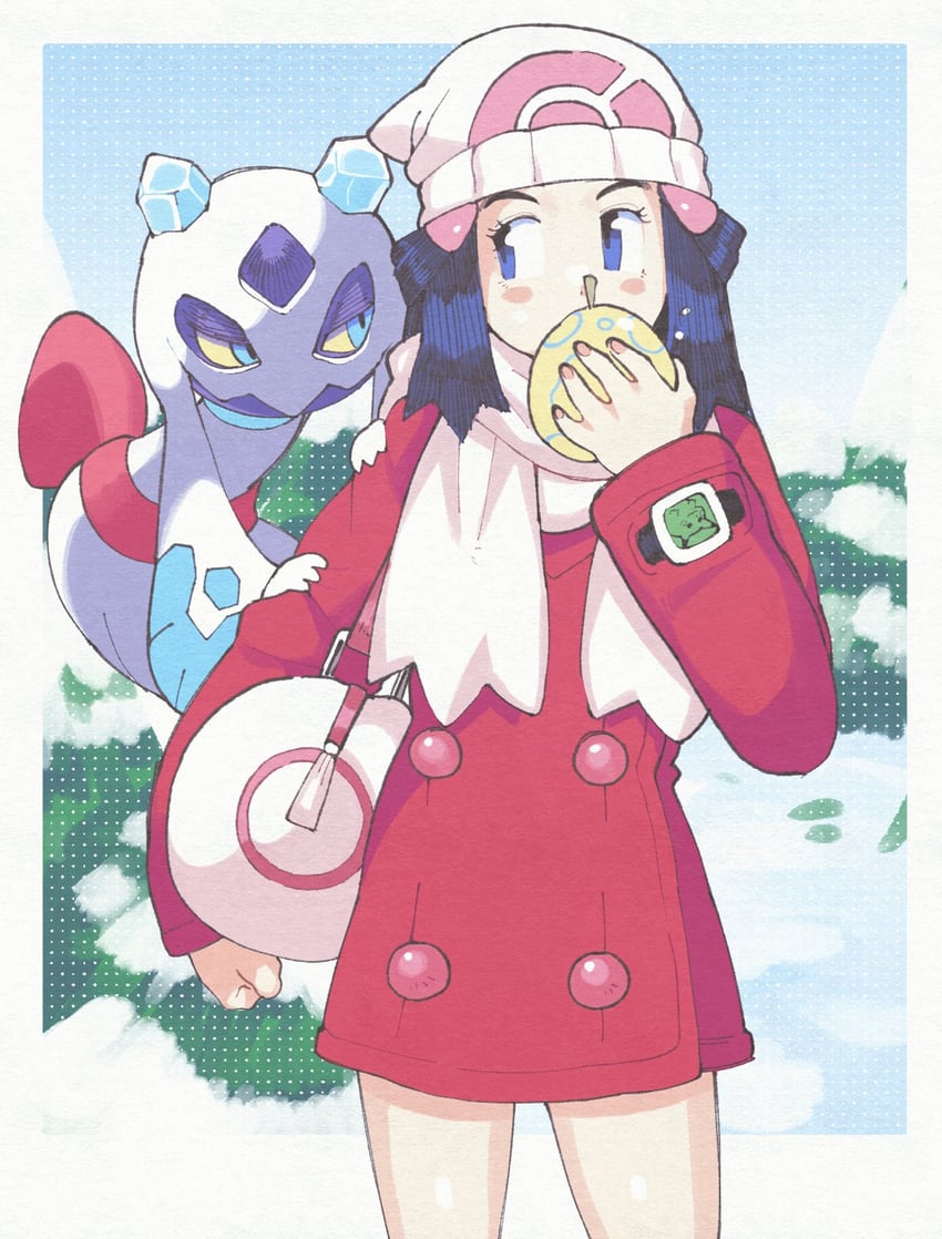pikachu, dawn, and froslass (pokemon and 2 more) drawn by inkerton-kun
