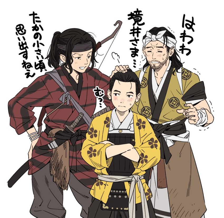 sakai jin, yuna, and taka (ghost of tsushima) drawn by yukko93