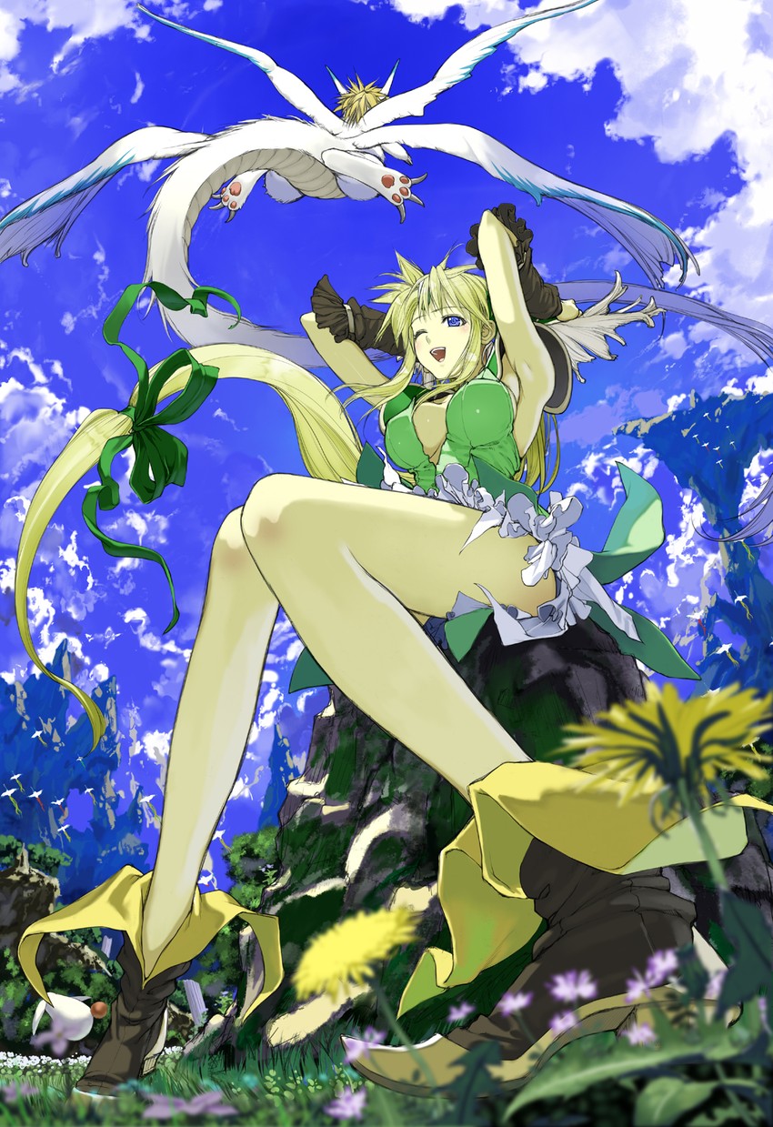riesz and flammie (seiken densetsu and 1 more) drawn by nakabayashi_reimei