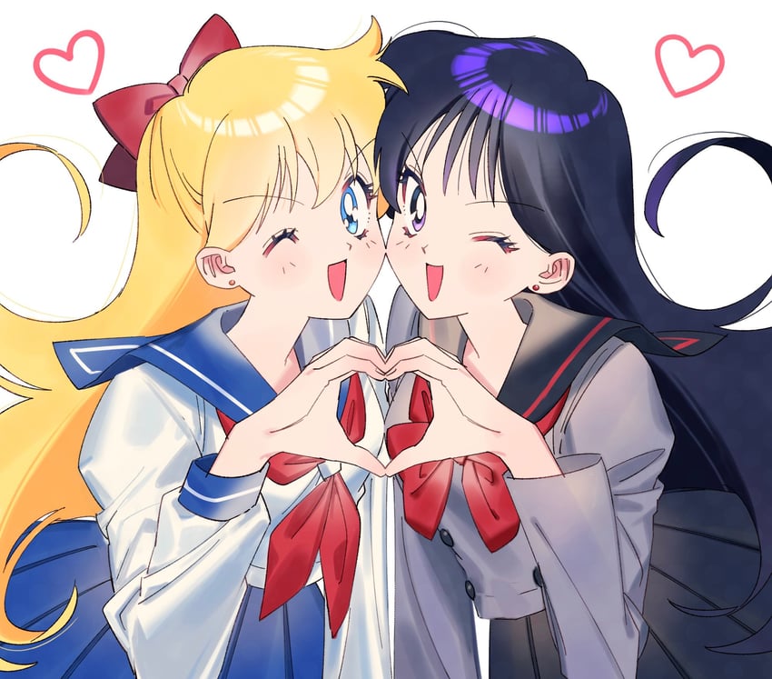 aino minako and hino rei (bishoujo senshi sailor moon) drawn by p_m_ame