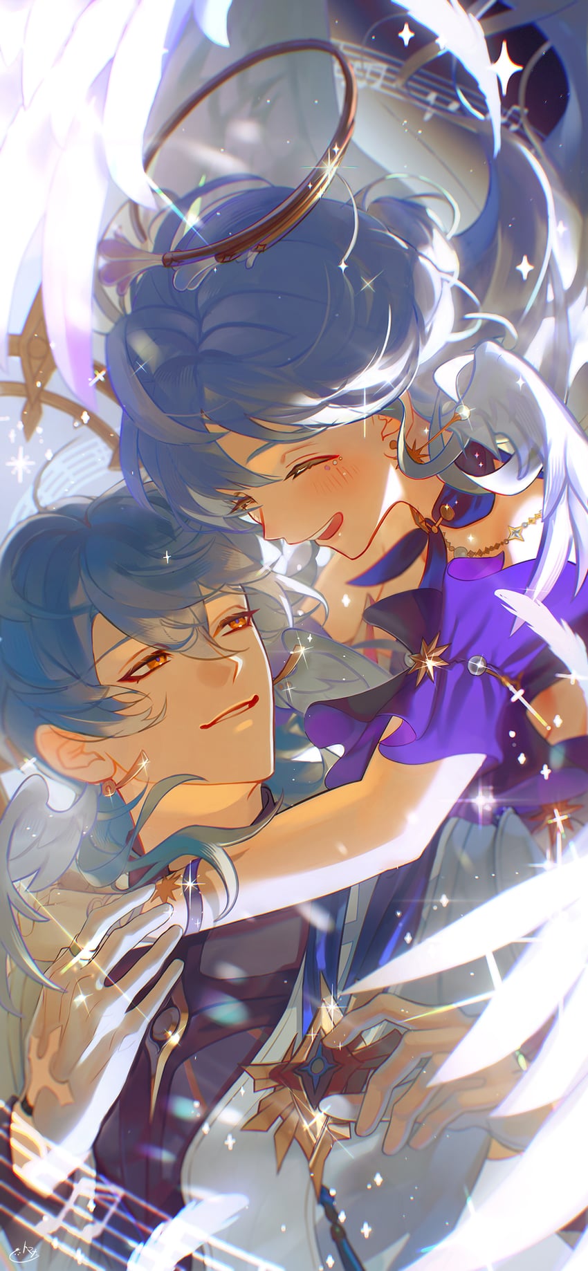 robin and sunday (honkai and 1 more) drawn by tomanattsu