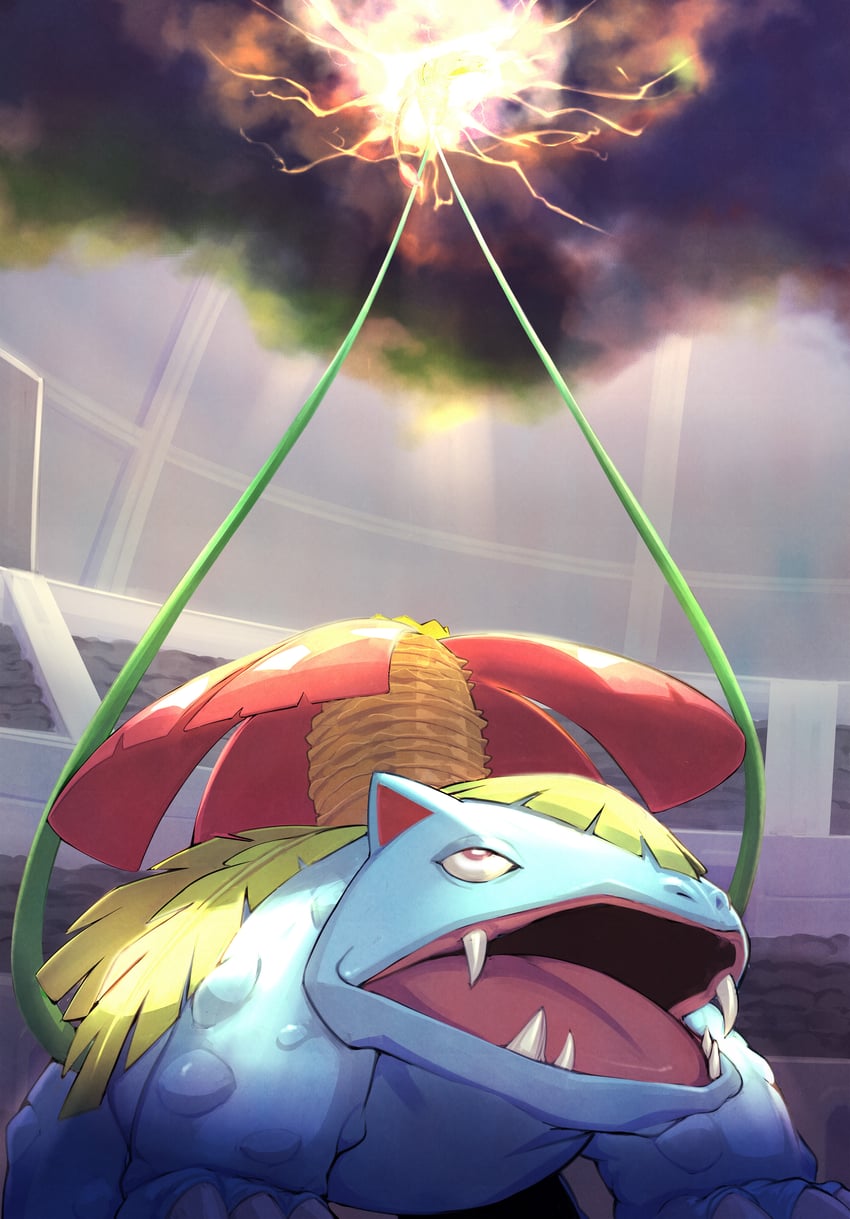 charizard and venusaur (pokemon and 1 more) drawn by kikken