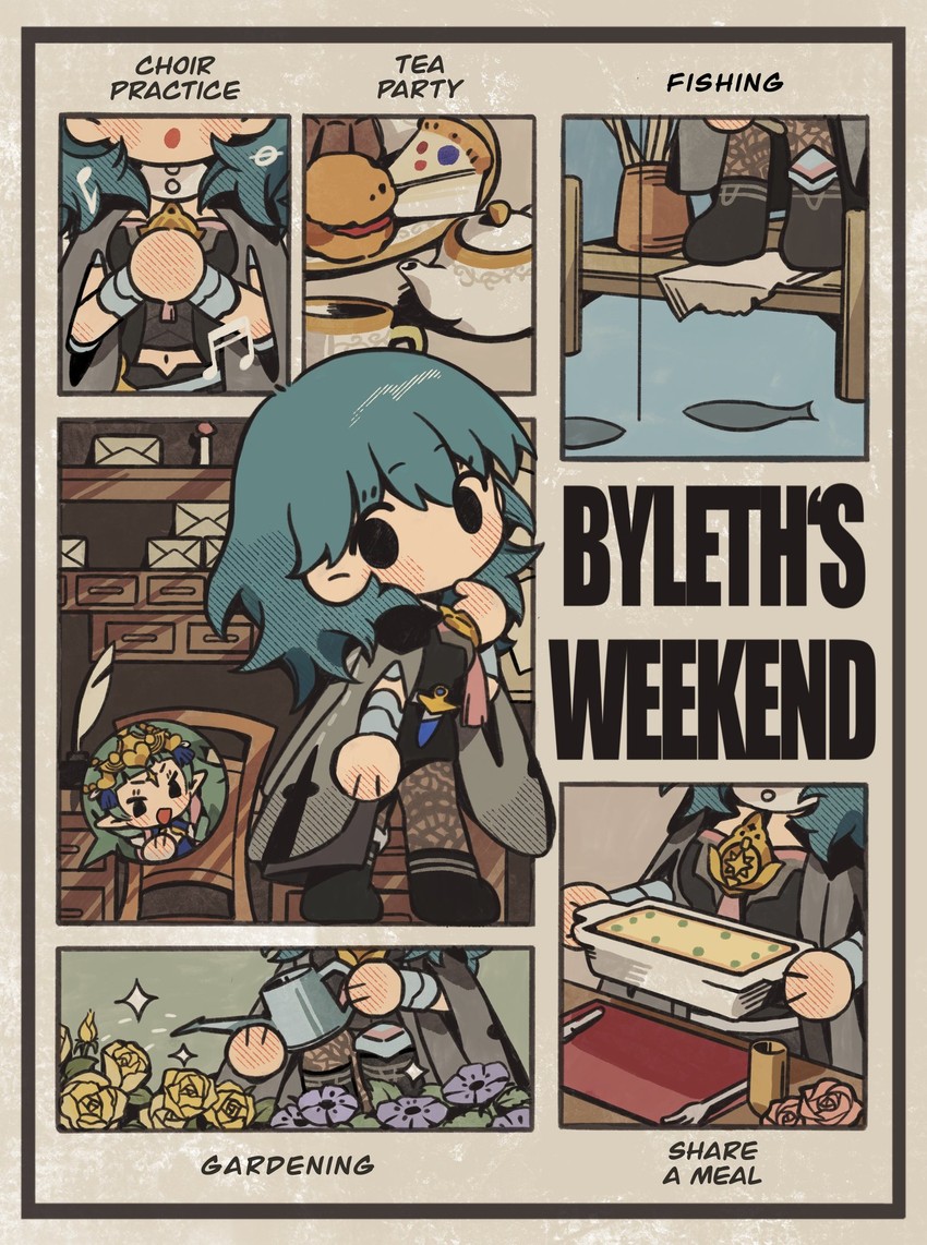 female byleth and sothis (fire emblem and 1 more) drawn by rerain