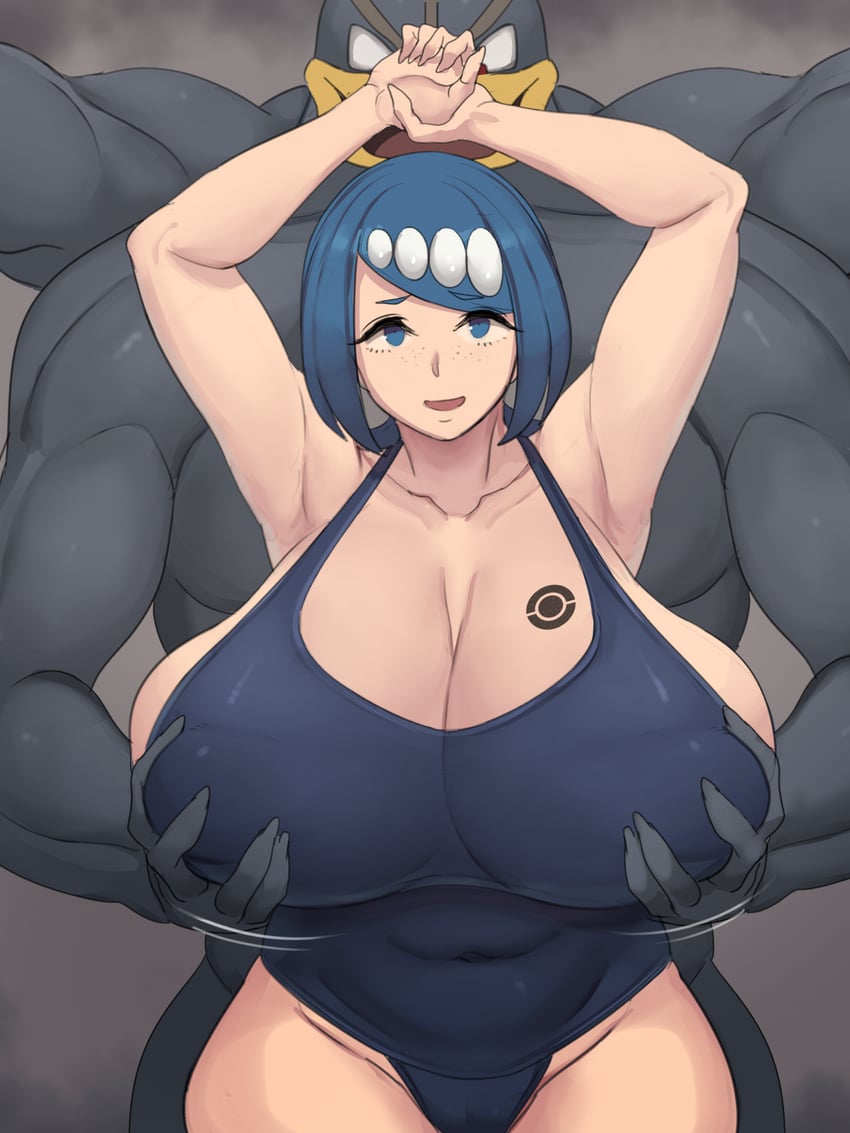 lana's mother and machamp (pokemon and 1 more) drawn by metal_owl_(aden12)