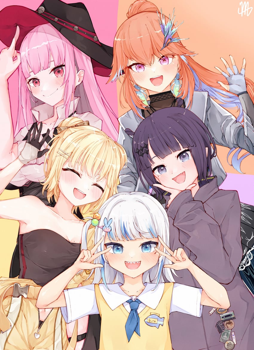 gawr gura, mori calliope, ninomae ina'nis, takanashi kiara, and watson amelia (hololive and 1 more) drawn by ma_draws
