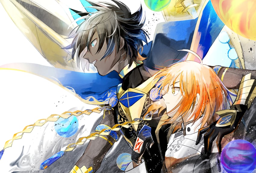 fujimaru ritsuka, arjuna, and arjuna alter (fate and 1 more) drawn by kyousituyasan