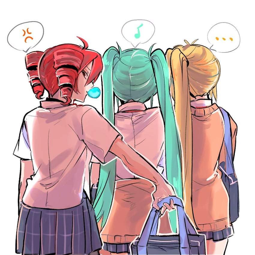hatsune miku, kasane teto, and akita neru (vocaloid and 2 more) drawn by huan1034097