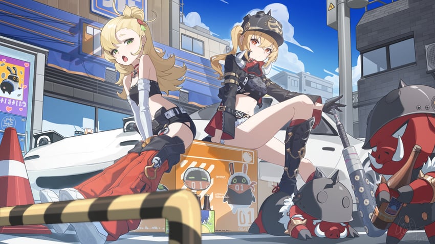eous, luciana de montefio, piper wheel, and lucy's crew (zenless zone zero) drawn by chiyo_akira