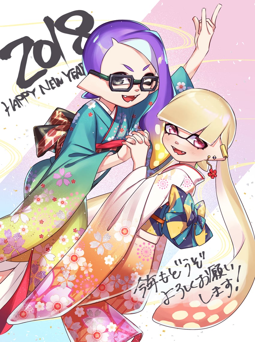inkling player character and inkling girl (splatoon and 1 more) drawn by yamagishi_chihiro