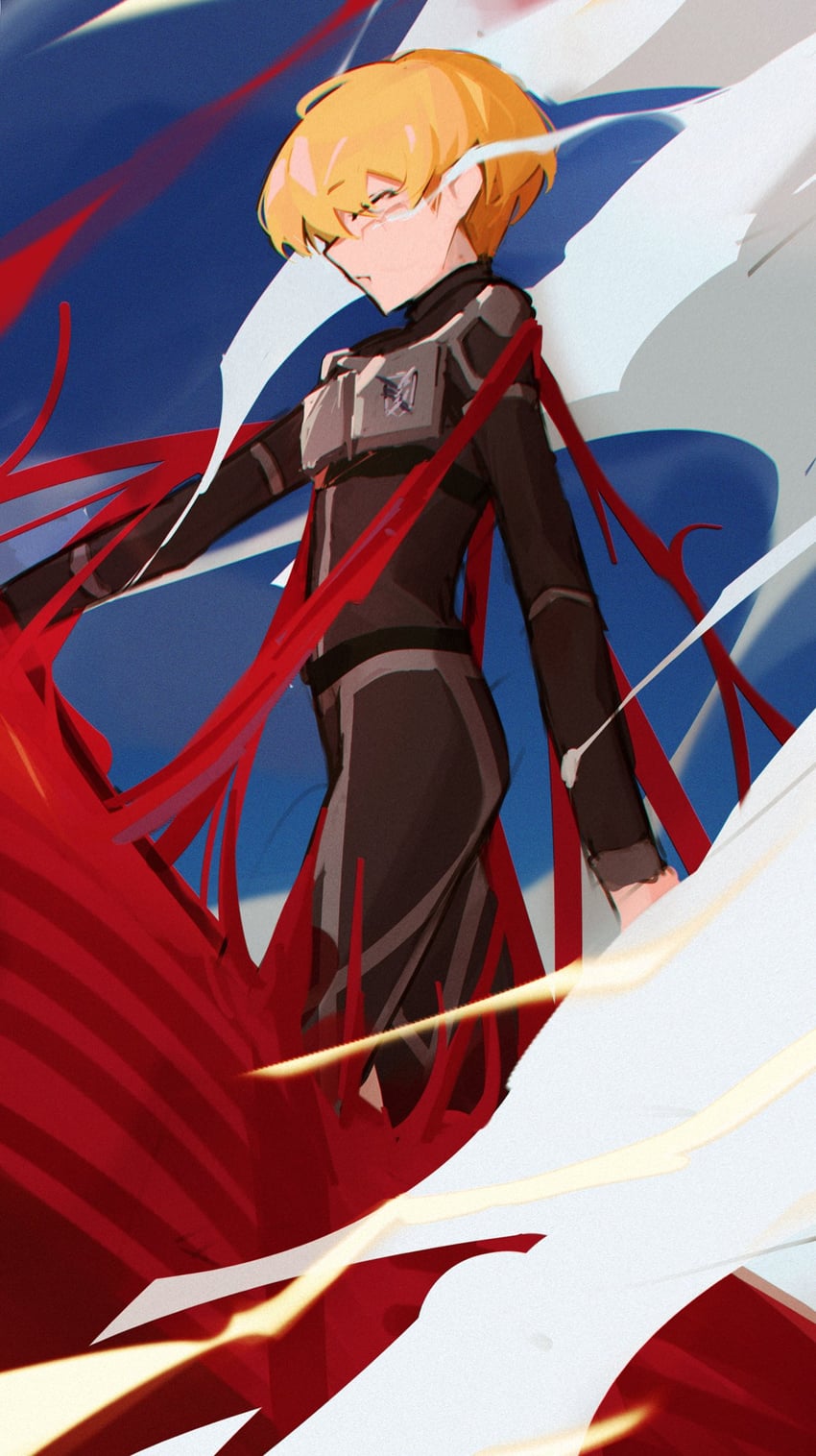 armin arlert, titan, and colossal titan (shingeki no kyojin) drawn by vergil_mon