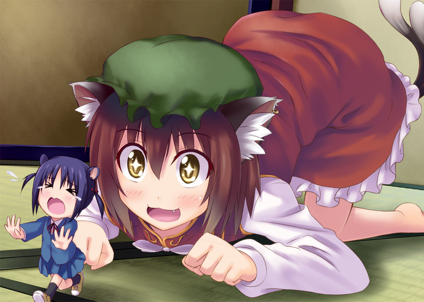 chen and nishizawa ayumu (touhou and 1 more) drawn by shiwasuzuki