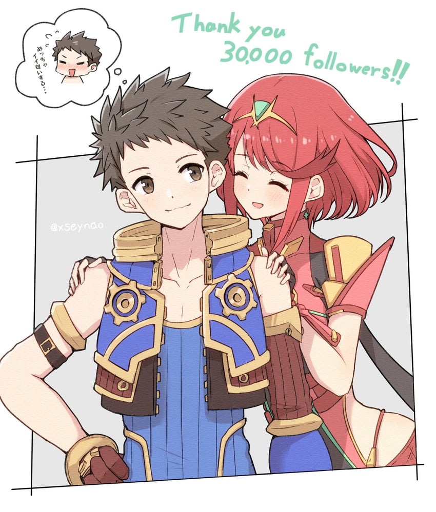 pyra and rex (xenoblade chronicles and 1 more) drawn by mochimochi_(xseynao)