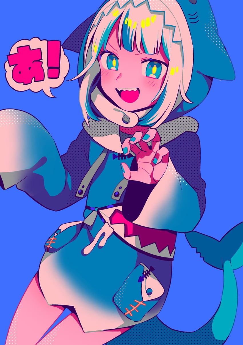 gawr gura (hololive and 1 more) drawn by menma_(enaic31)