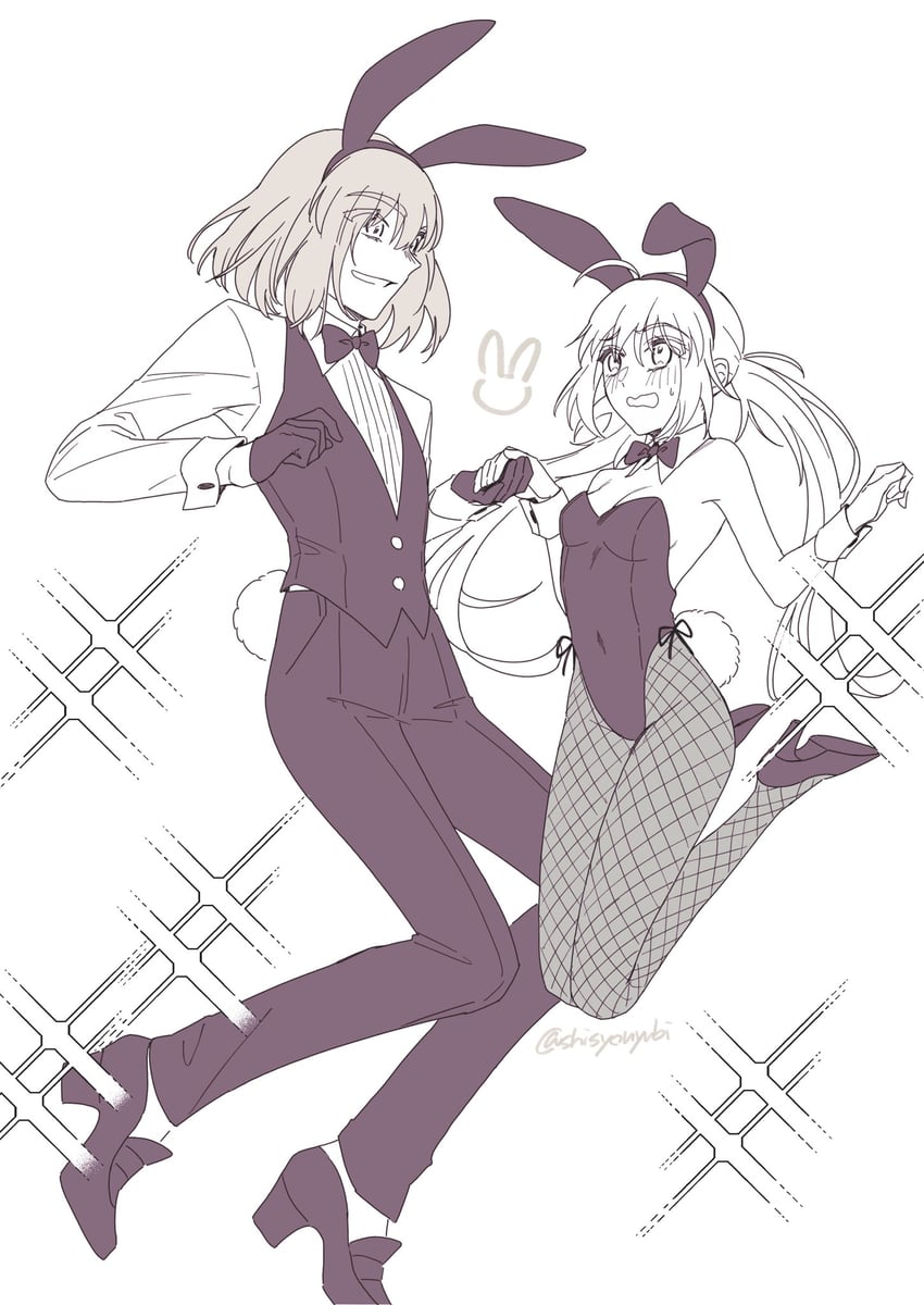 artoria pendragon, artoria caster, and oberon (fate and 1 more) drawn by shayubi