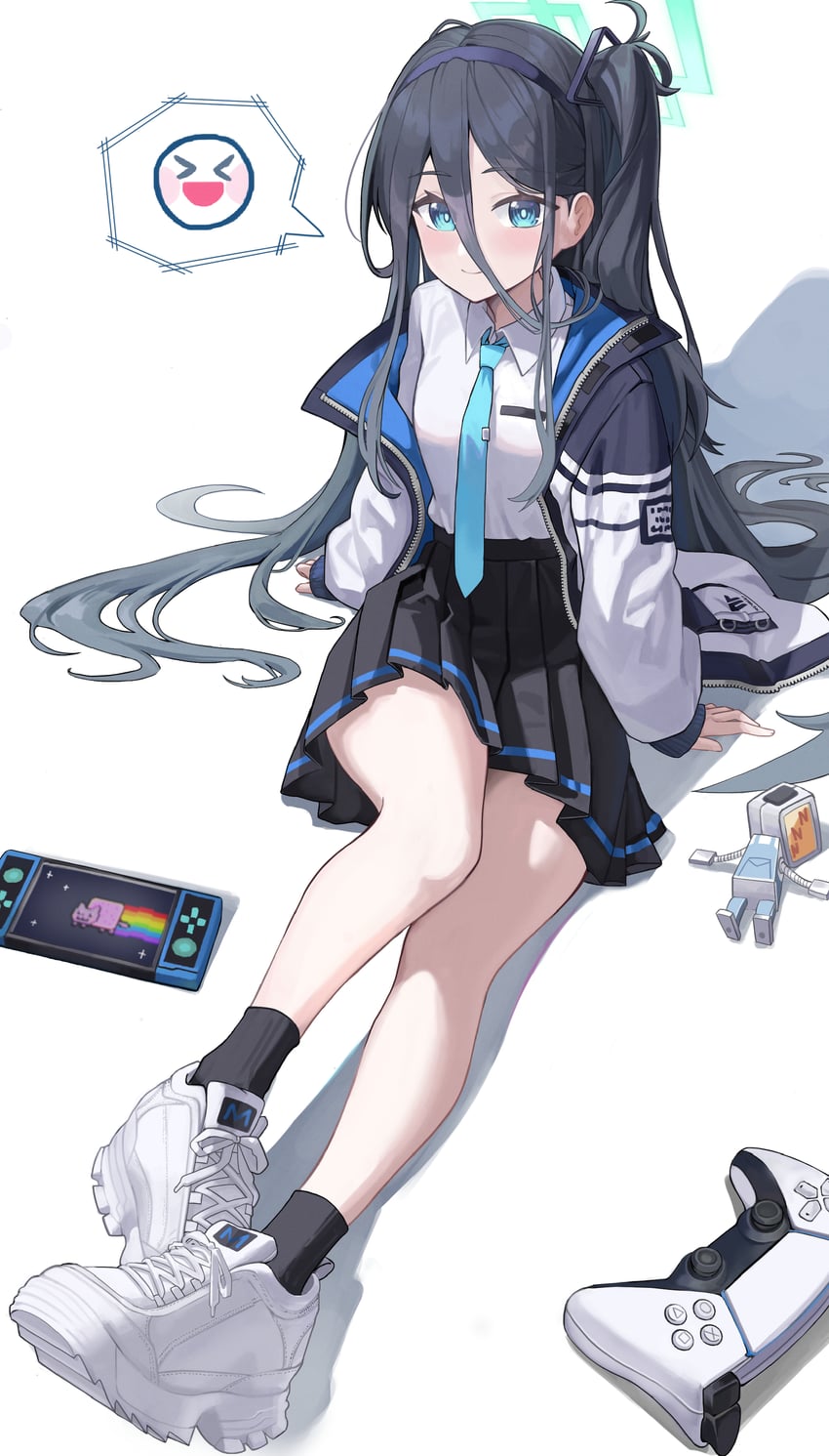aris and nyan cat (blue archive and 1 more) drawn by letco2766
