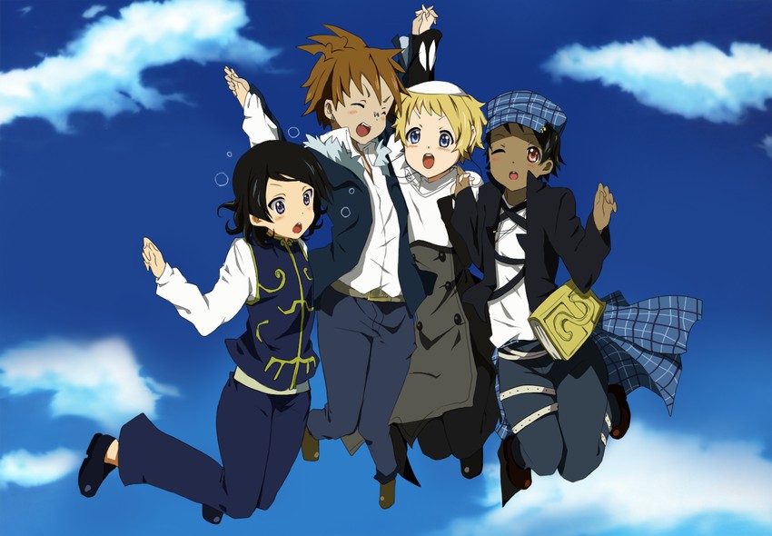 gopher, justin law, giriko, and noah (k-on! and 1 more) drawn by walice