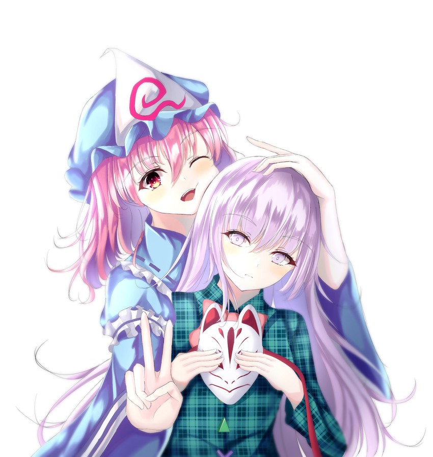 saigyouji yuyuko and hata no kokoro (touhou) drawn by 7saki