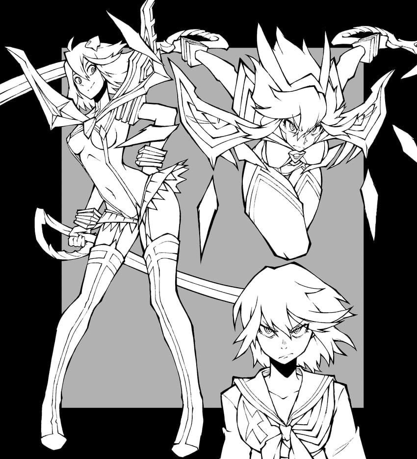 matoi ryuuko and senketsu (kill la kill) drawn by kekel