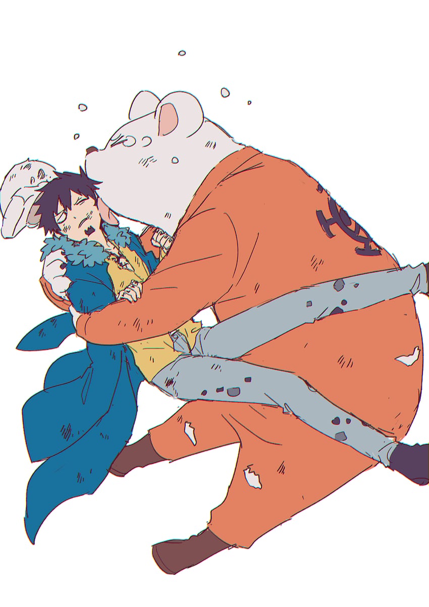 trafalgar law and bepo (one piece) drawn by tmk_ouo