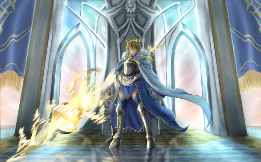 artoria pendragon and lion king (fate and 1 more) drawn by denpa_(denpae29)