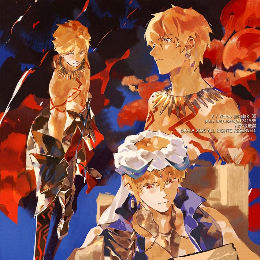 gilgamesh (fate and 1 more) drawn by kalak_39