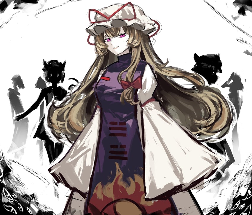 yakumo yukari, yakumo ran, and chen (touhou) drawn by clynxen