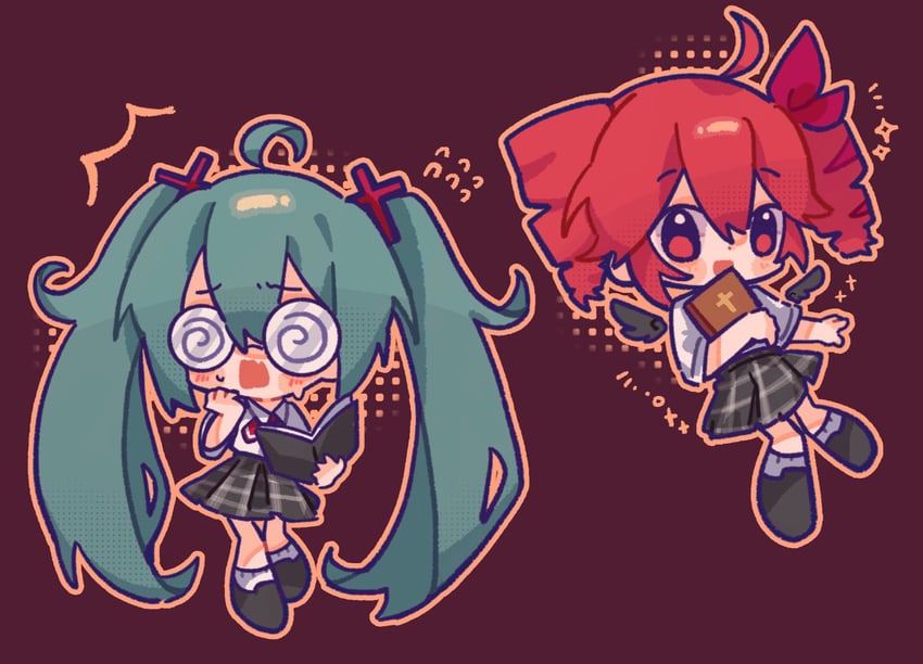 hatsune miku and kasane teto (vocaloid and 3 more) drawn by moochaakaka