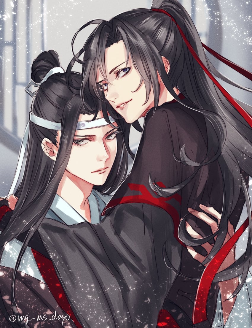 wei wuxian and lan wangji (modao zushi) drawn by mg_ms_dayo