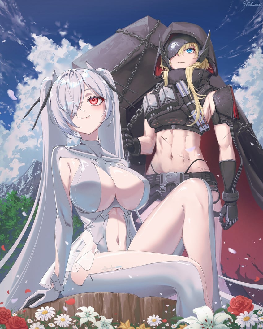cinderella and grave (goddess of victory: nikke) drawn by yuki7128
