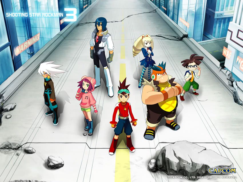 sonia strumm, luna platz, geo stelar, a.c. eos, solo, and 2 more (mega man and 2 more)