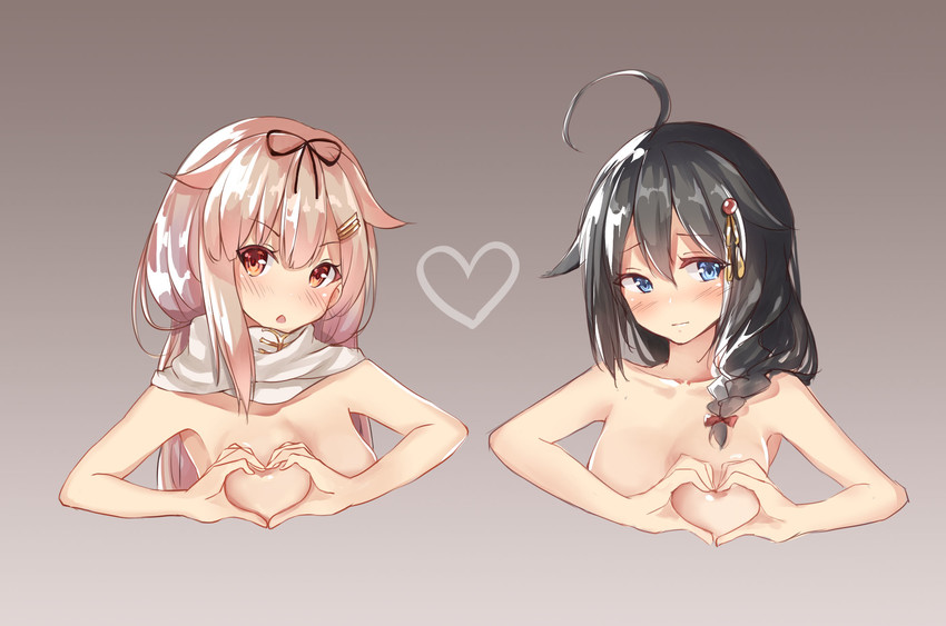 shigure, yuudachi, shigure kai ni, and yuudachi kai ni (kantai collection) drawn by scarlet_dango