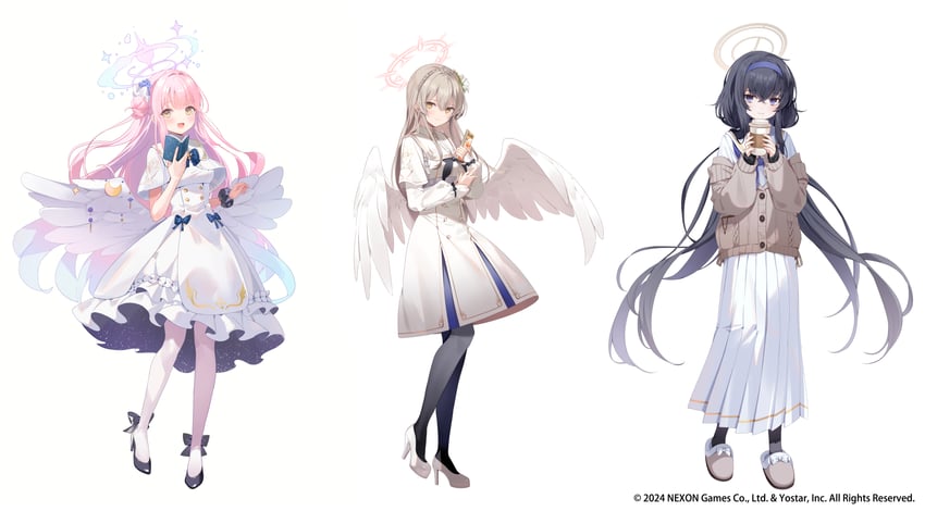 mika, ui, and nagisa (blue archive) drawn by kanda_done