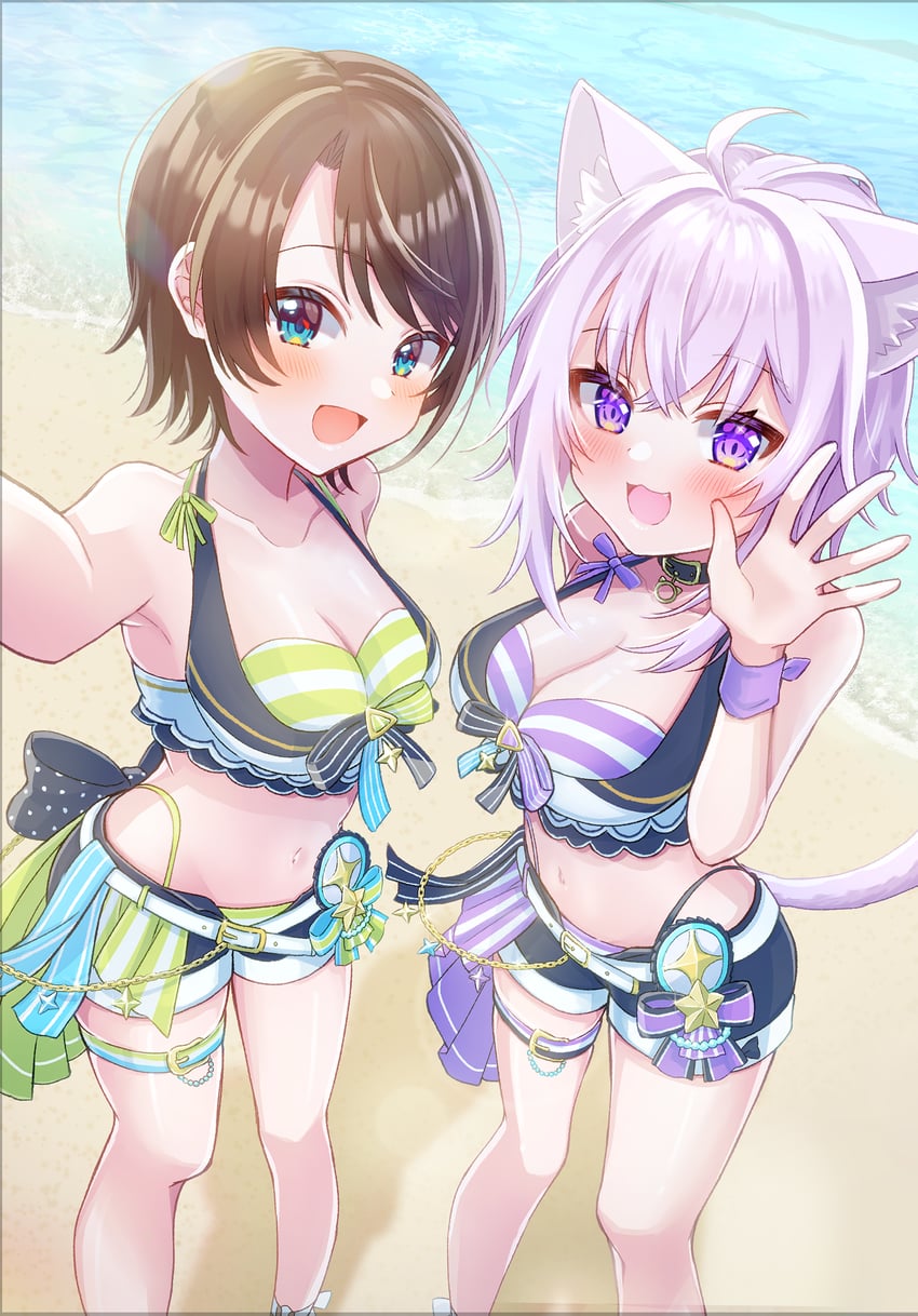 nekomata okayu and oozora subaru (hololive) drawn by yukimura_88