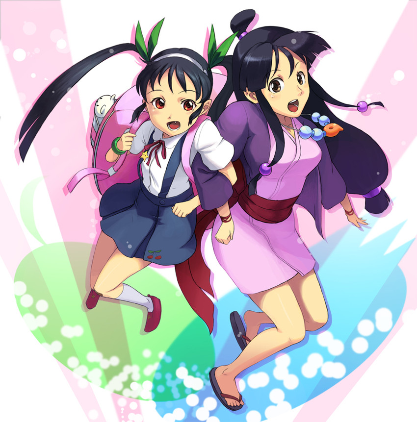 hachikuji mayoi and maya fey (monogatari and 2 more) drawn by matatabi_yosi