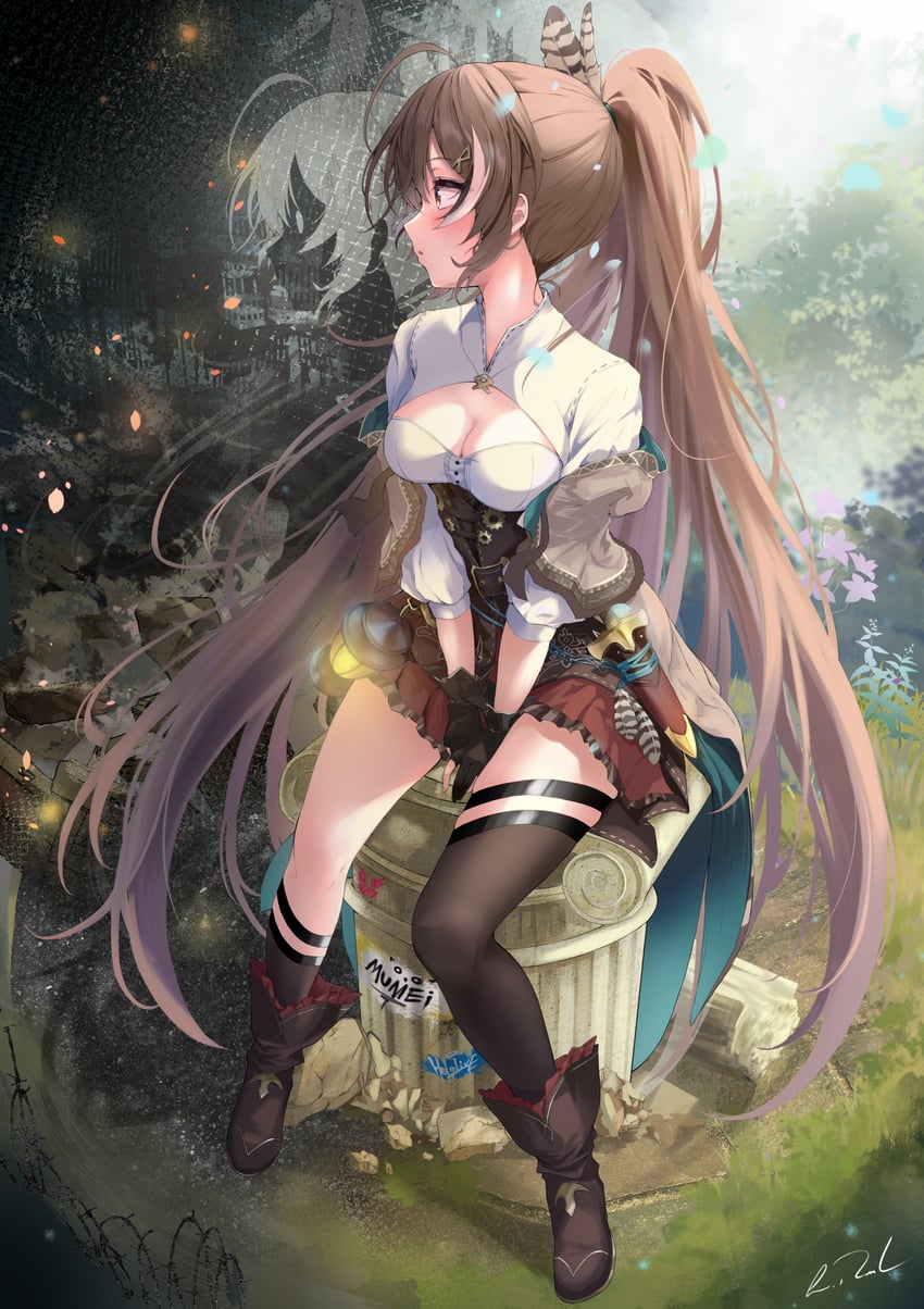 nanashi mumei (hololive and 2 more) drawn by lukas_reule