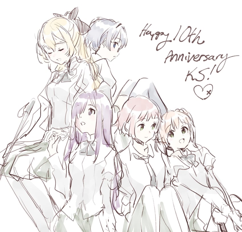 ikezawa hanako, satou lilly, tezuka rin, ibarazaki emi, and hakamichi shizune (katawa shoujo) drawn by weee_(raemz)