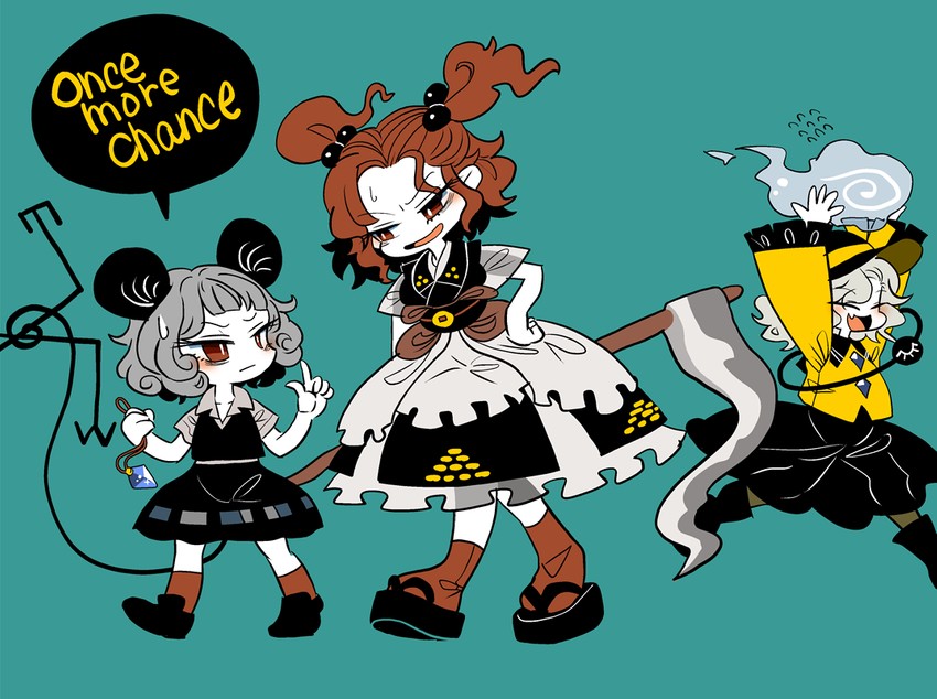 komeiji koishi, nazrin, and onozuka komachi (touhou) drawn by yt_(wai-tei)